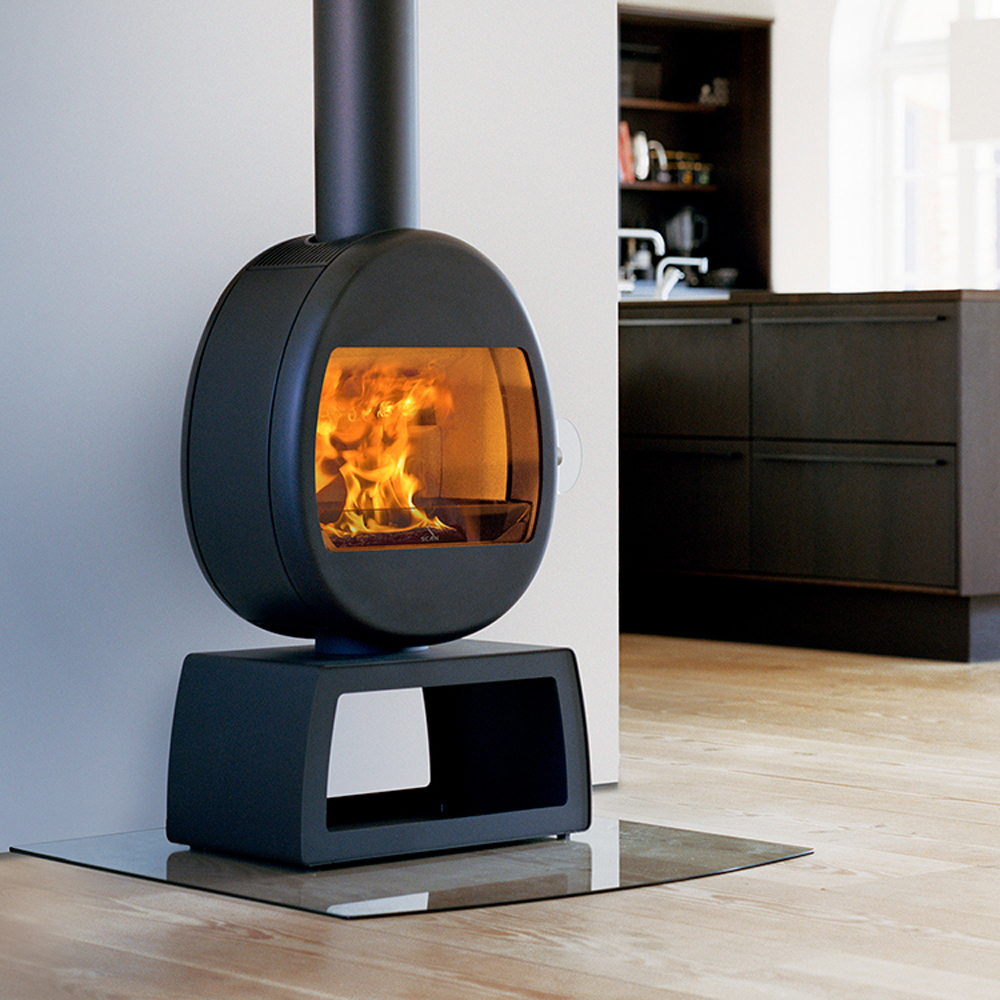 Scan 66-4 wood burning stove in black