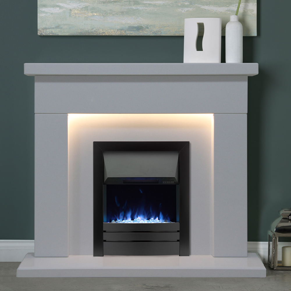 Gallery Collection 48" Durrington Fireplace in arctic white marble