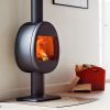 Scan 66-2 stove with pedestal base in black