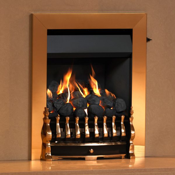 Valor Allure Blenheim full depth convector gas fire in brass