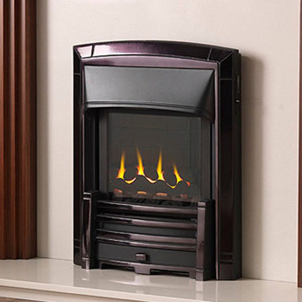 Valor Masquerade Slimline High Efficiency gas fire in black nickel