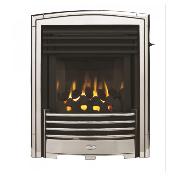 Valor Petrus Slimline High Efficiency gas fire in chrome