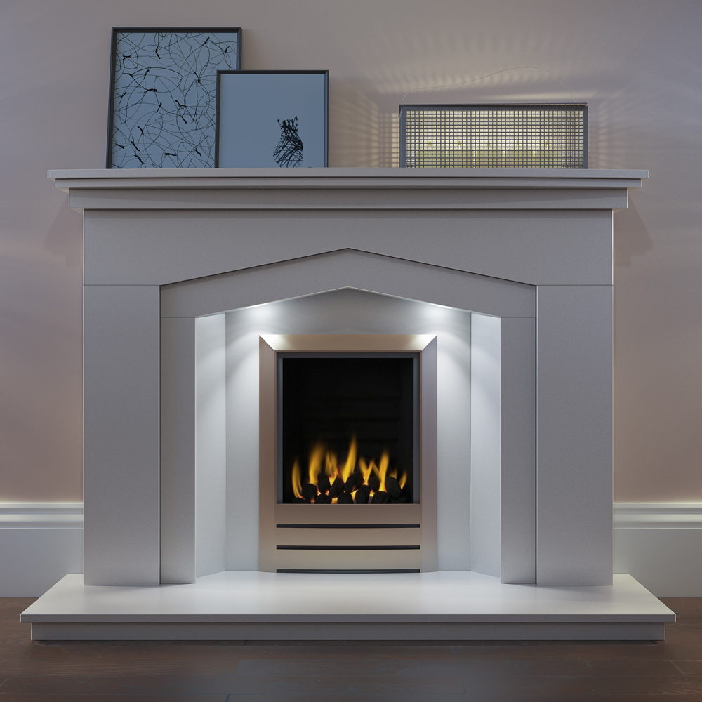 Pudsey Marble Merrydale Gothic Splayed Fireplace