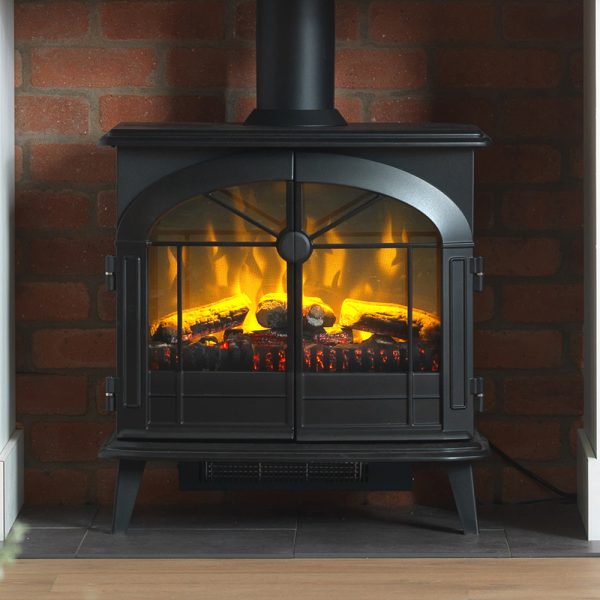 Dimplex Leckford electric stove in matt black