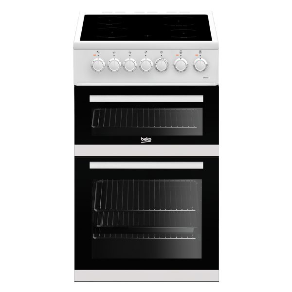 Beko EDVC503W double oven electric cooker in white
