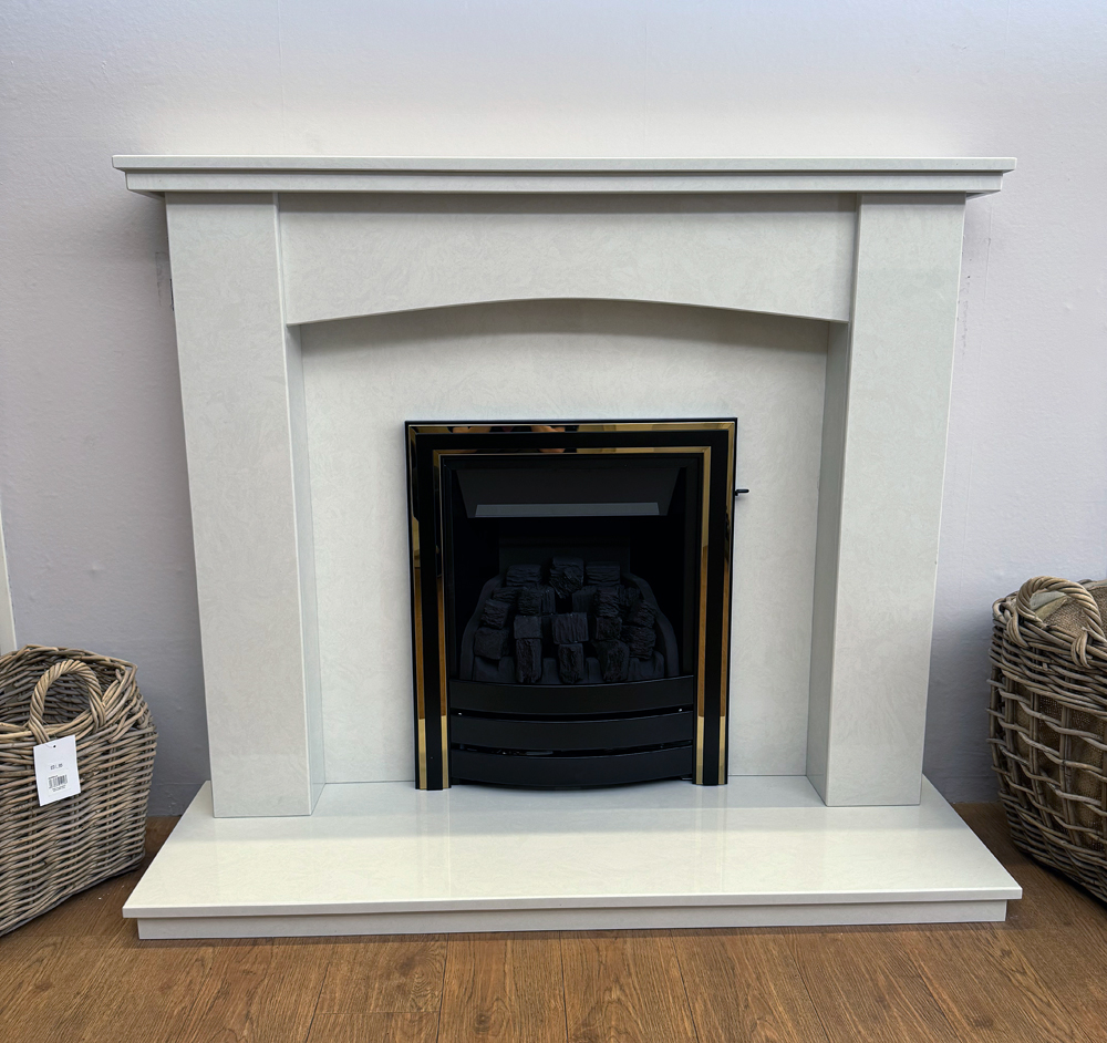 Pudsey Marble Classical Fireplace in Vanilla Ice marble